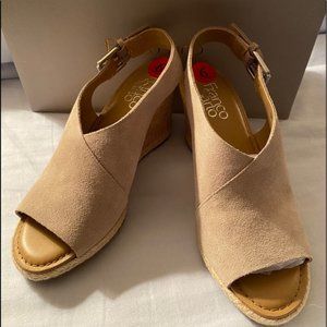NEW FRANCO SARTO WEDGE SANDALS SIZE 6 WITH BOX